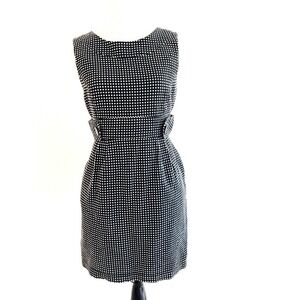 Bebe | Sleeveless Polka Dots Dress Womens Size L Black White Open back Slimming